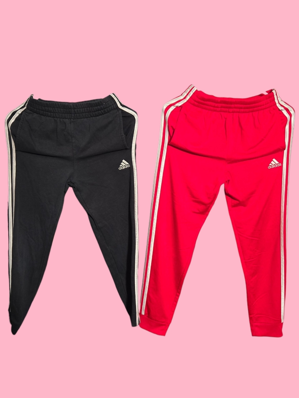 adidas Kids Joggers in Black and Bright Red